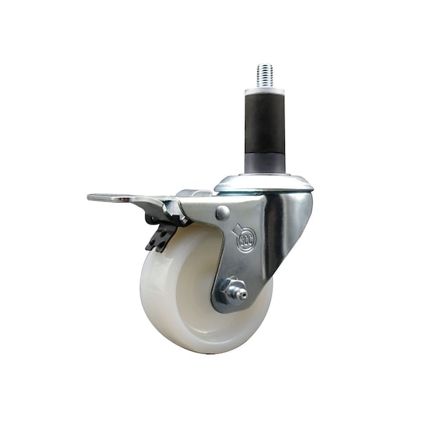 3'' SS Nylon Swivel 1-1/4'' Expand Stem Caster Total Lock Brake